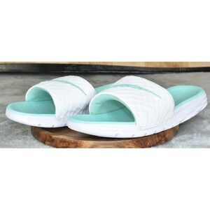 Nike Benassi Solarsoft Slide 2 Women Sandals Sz 6 White Artisan Teal 705475-130